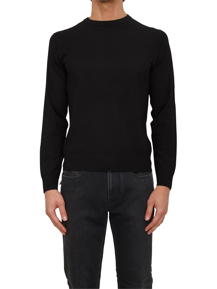 Maglia girocollo Corneliani in lana nera