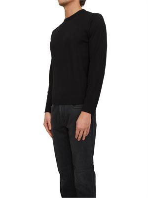 Maglia girocollo Corneliani in lana nera in UOMO