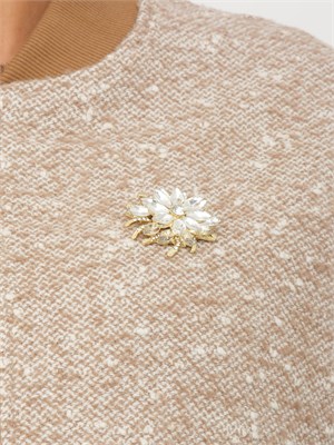 Giubbotto Eliano di Kocca in misto lana beige in DONNA