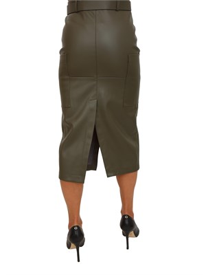 Gonna longuette Maderin Kocca in ecopelle verde in DONNA