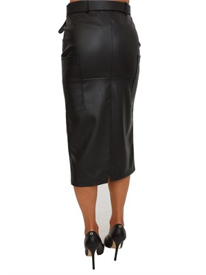 Gonna longuette Maderin Kocca in ecopelle nera in DONNA