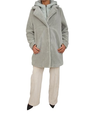 Cappotto teddy Kocca modello Damasco acquamarina in DONNA