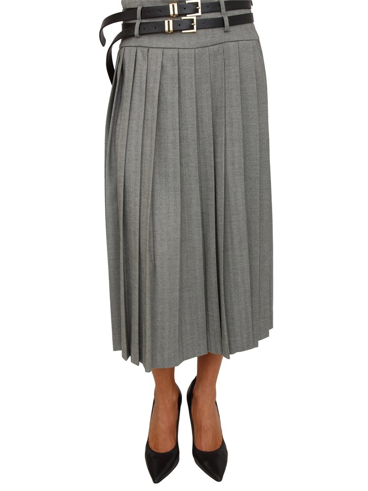 Gonna plissÉ Goswin Kocca in misto viscosa spigata grigia