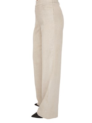 Pantaloni Ansyell di Kocca a coste effetto velluto panna in DONNA