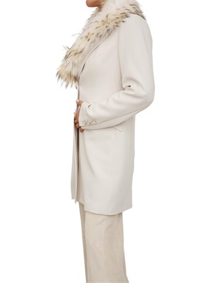 Cappotto Jolukafur Kocca in misto viscosa beige in DONNA