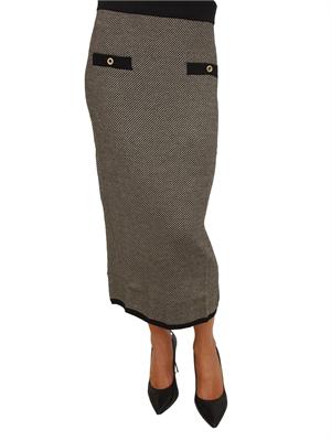 Gonna Erada Kocca in maglia lurex a righe nera e tortora in DONNA