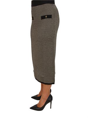 Gonna Erada Kocca in maglia lurex a righe nera e tortora in DONNA