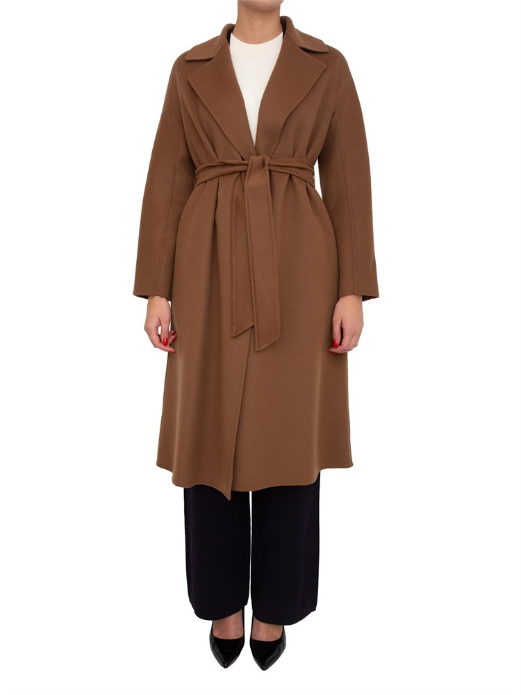 Cappotto midi Cles Max Mara in doppio drap di lana marrone