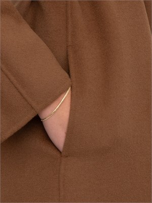 Cappotto midi Cles Max Mara in doppio drap di lana marrone in DONNA