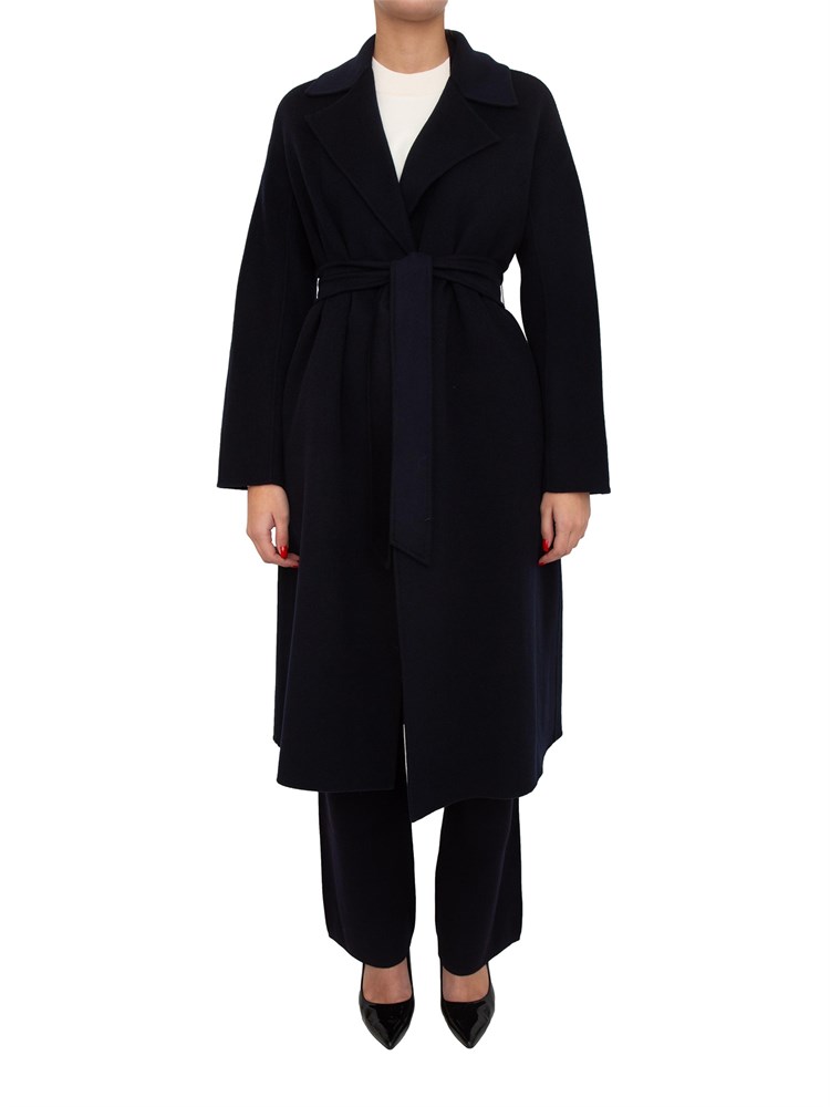 Cappotto midi Cles Max Mara in doppio drap di lana blu