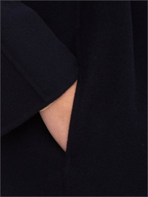 Cappotto midi Cles Max Mara in doppio drap di lana blu in DONNA