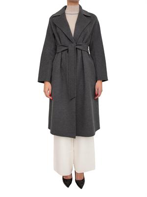 Cappotto midi Cles Max Mara in doppio drap di lana grigio in DONNA