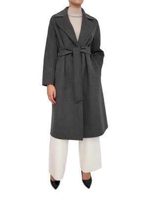 Cappotto midi Cles Max Mara in doppio drap di lana grigio in DONNA