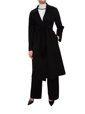 Cappotto midi Cles Max Mara in doppio drap di lana nero in DONNA