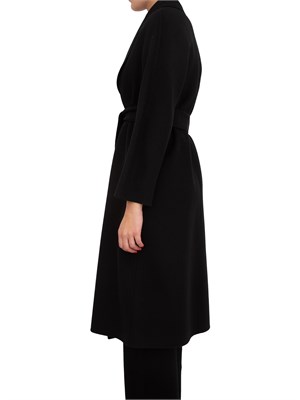 Cappotto midi Cles Max Mara in doppio drap di lana nero in DONNA