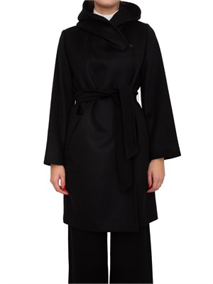Cappotto midi Newmang Max Mara in pura lana nera in DONNA