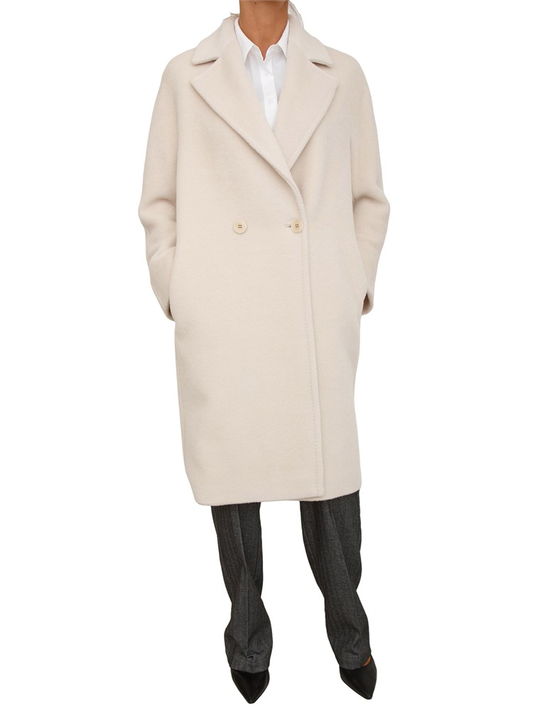 Cappotto donna Tokio Max Mara in lana bianco panna