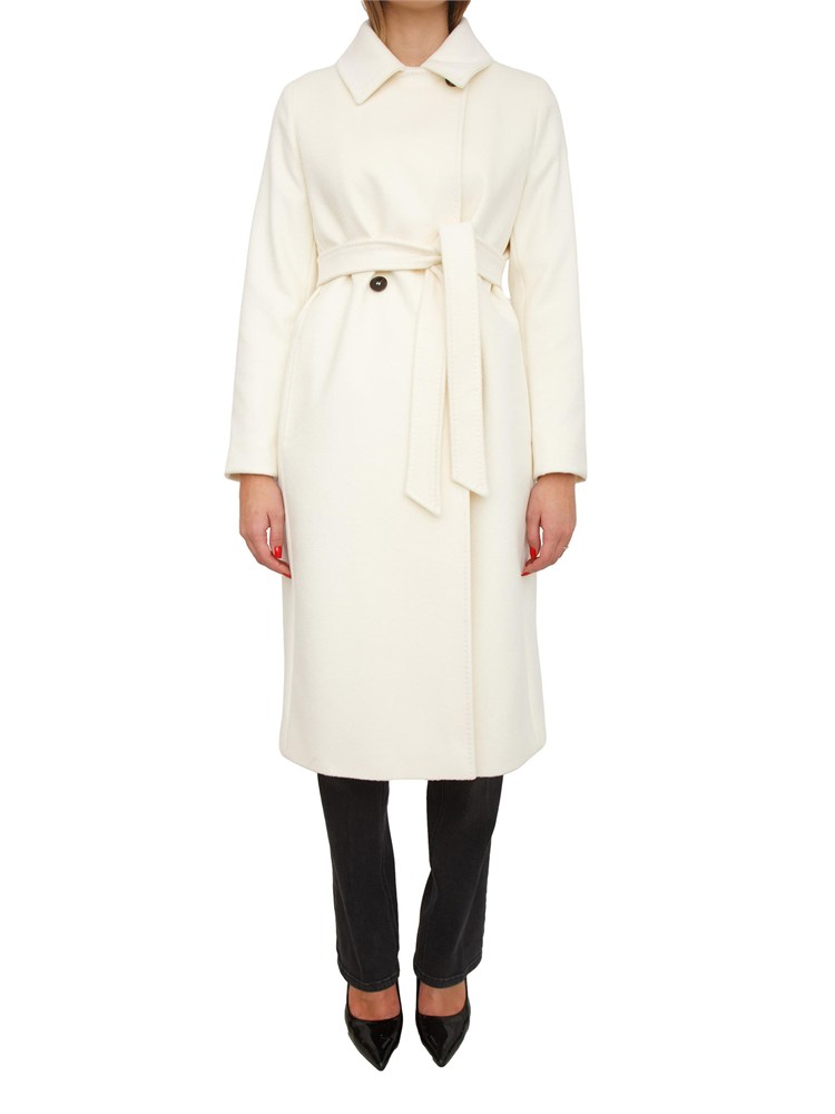 Cappotto Bcollag Max Mara in pura lana bianca