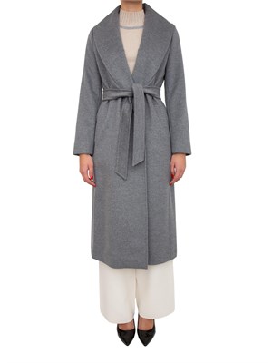 Cappotto Loriana Max Mara in drap di pura lana vergine grigio melange in DONNA
