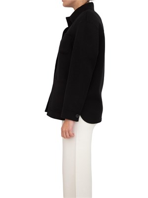Giacca camicia Extra di Max Mara in lana, cashmere e seta nera in DONNA