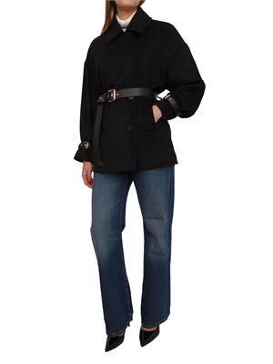 Cappotto doppiopetto Pausa di Max Mara in lana nera in DONNA