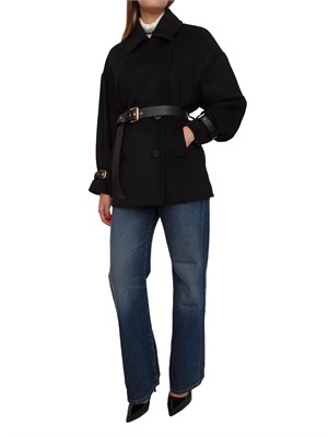 Cappotto doppiopetto Pausa di Max Mara in lana nera in DONNA