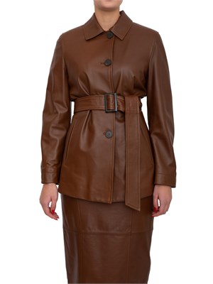Giacca donna Tolmin Max Mara in pelle cuoio in DONNA