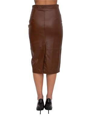 Gonna Taiga Max Mara in pelle cuoio in DONNA