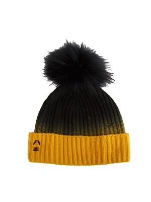 Cuffia Alexa Fairchild in cashmere giallo e nero in DONNA