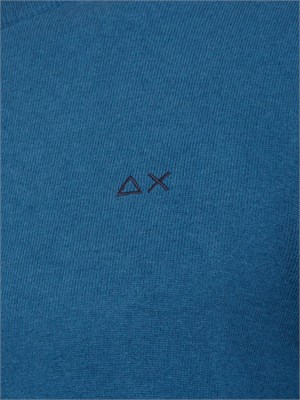 Maglia uomo Sun68 in lana e cotone blu in UOMO
