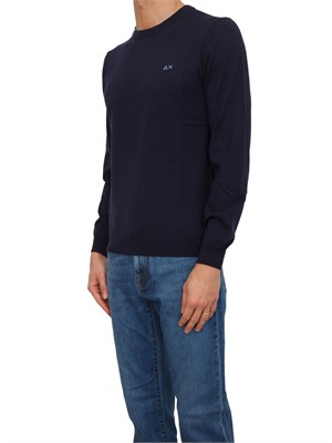 Maglia uomo Sun68 in lana e cotone blu in UOMO