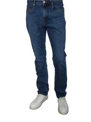 Jeans Corneliani in denim stretch blu in UOMO