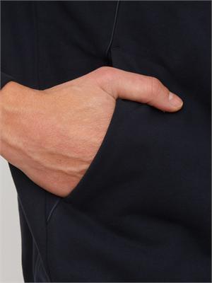 Felpa Corneliani in misto cotone blu con zip e cappuccio in UOMO