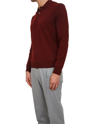 Polo Corneliani in pura lana vergine rosso in UOMO