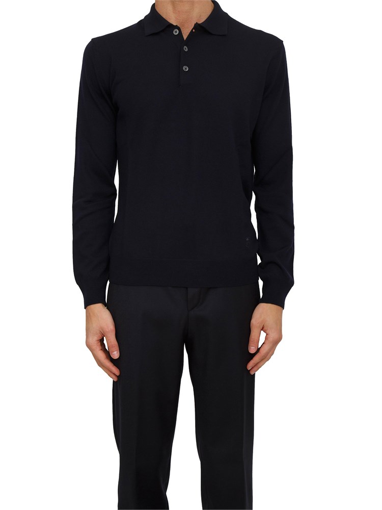 Polo Corneliani in pura lana vergine blu