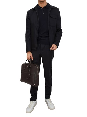 Polo Corneliani in pura lana vergine blu in UOMO