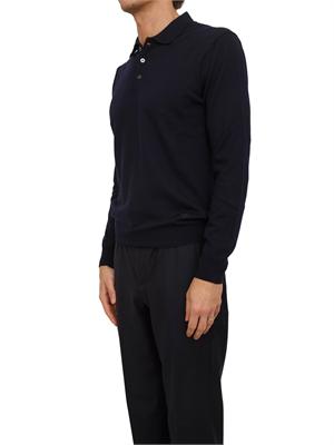 Polo Corneliani in pura lana vergine blu in UOMO