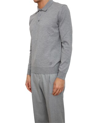 Polo Corneliani in pura lana vergine grigio in UOMO