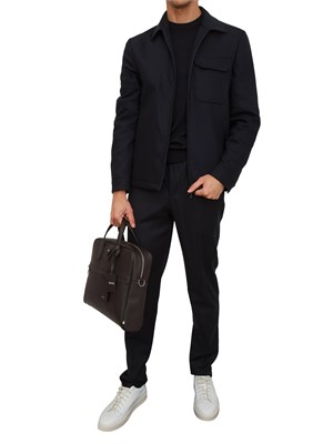 Giubbotto uomo Corneliani in misto cashmere e lana blu in UOMO