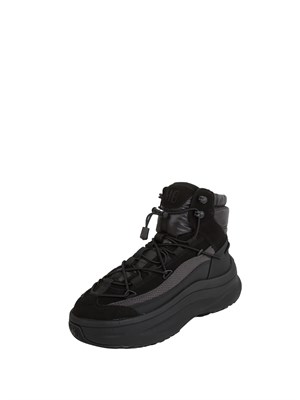 Sneaker uomo Moon247 Xlace Mid Moon Boot in pelle e tessuto neri in UOMO