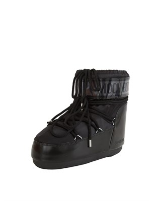 Moon Boot Low Glace unisex in raso nero in DONNA