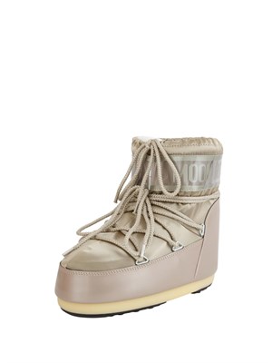 Moon Boot Low Glace unisex in raso platino in DONNA