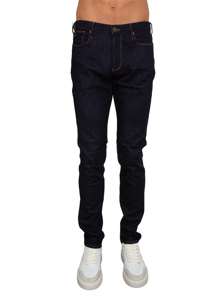 Jeans uomo Emporio Armani in cotone blu scuro