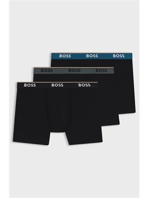 Pack 3 paia di boxer BOSS Uomo in cotone stretch nero in UOMO