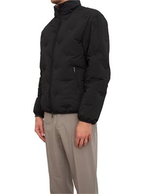 Giubbino Emporio Armani in nylon nero con intarsio micro aquile in UOMO