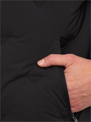 Giubbino Emporio Armani in nylon nero con intarsio micro aquile in UOMO