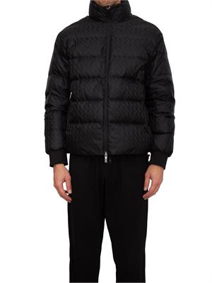 Giubbino uomo Armani Exchange in nylon nero e logo jacquard all over in UOMO