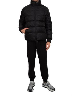Giubbino uomo Armani Exchange in nylon nero e logo jacquard all over in UOMO
