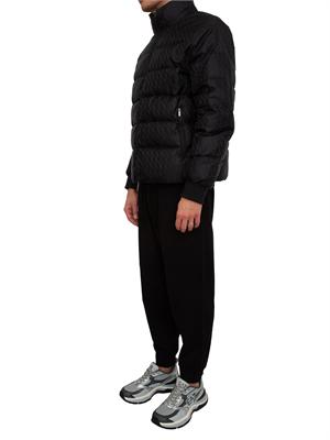 Giubbino uomo Armani Exchange in nylon nero e logo jacquard all over in UOMO