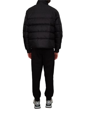 Giubbino uomo Armani Exchange in nylon nero e logo jacquard all over in UOMO